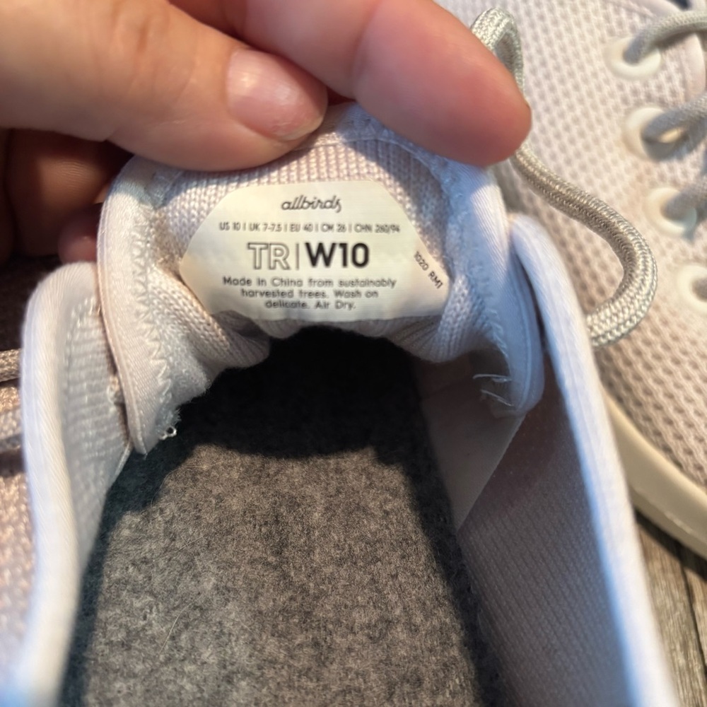 AllBirds Tree Runners TR Women’s Size 10 Lace Up White Chalk Sneakers - Picture 9 of 9